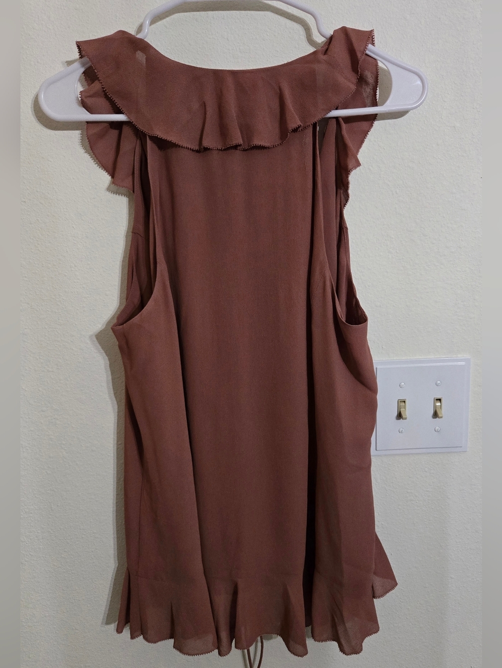 Reformation Brown Ruffle Tie-Front Camisole - Picture 2 of 7